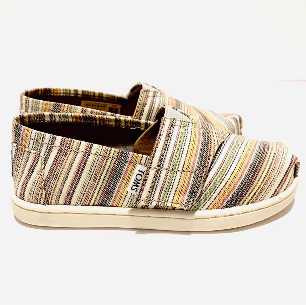 Toms Classic Mini Stripe Size 10T Toddler Shoes
